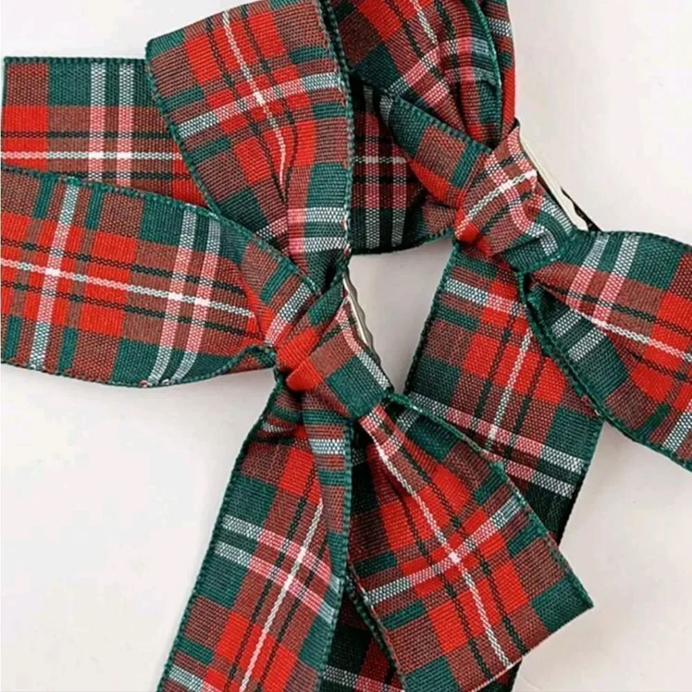 Christmas Plaid Bow Barrettes